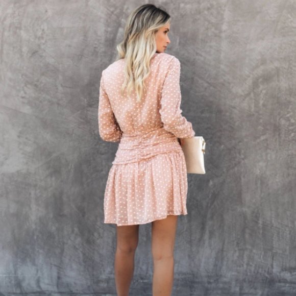 VICI HOPE YOU DANCE GATHERED POLKA DOT DRESS - Picture 5 of 6